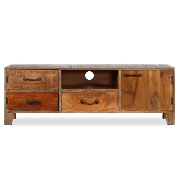 Mueble para TV de madera maciza vintage 118x30x40 cm