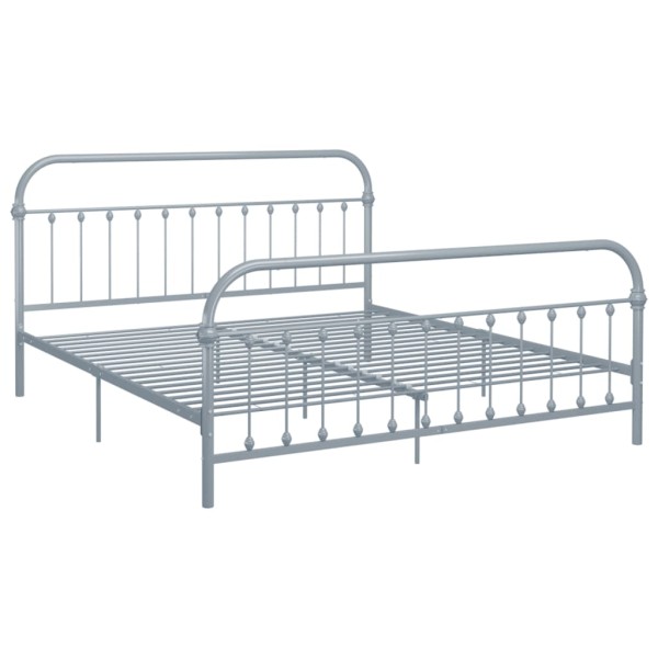 Estructura de cama de metal gris 180x200 cm