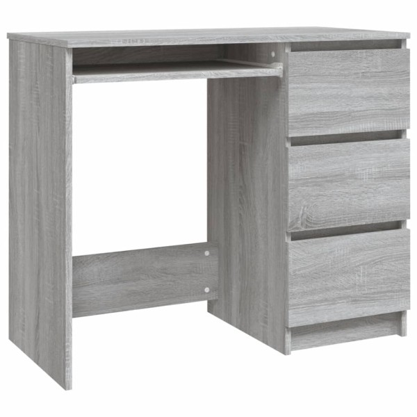 Escritorio de madera contrachapada gris Sonoma 90x45x76 cm