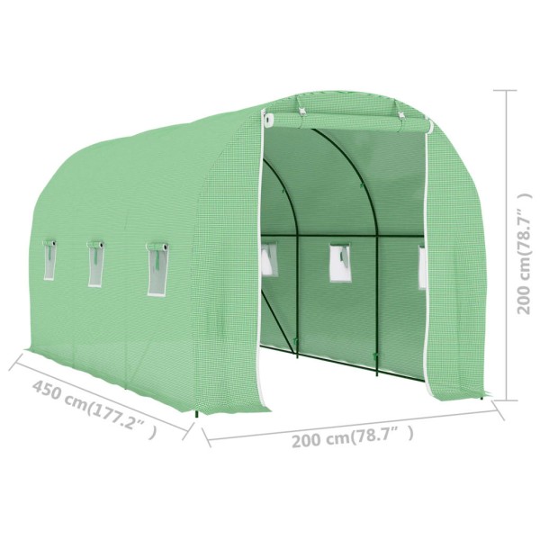 Invernadero 9 m² 4,5x2x2 m