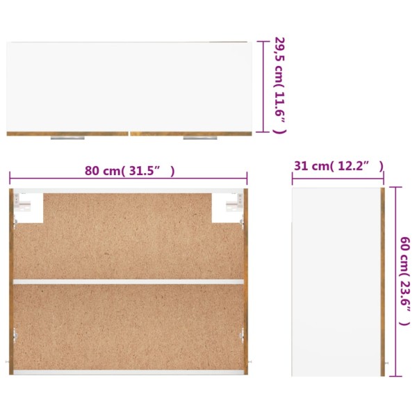 Armario colgante madera contrachapada roble ahumado 80x31x60 cm