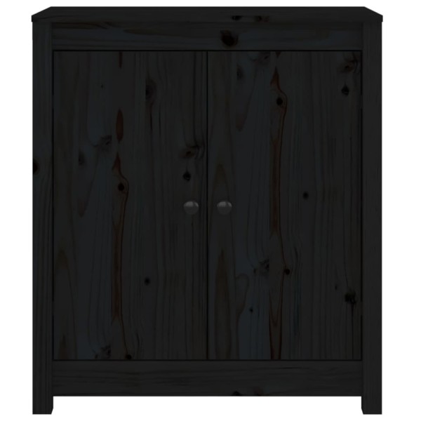 Aparador de madera maciza de pino negro 70x35x80 cm