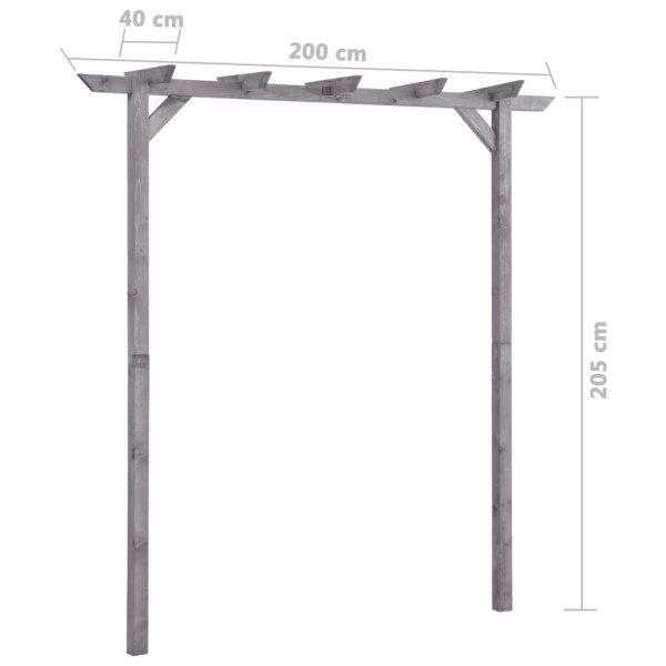 Pérgola de jardín de madera de pino impregnada 200x40x205 cm