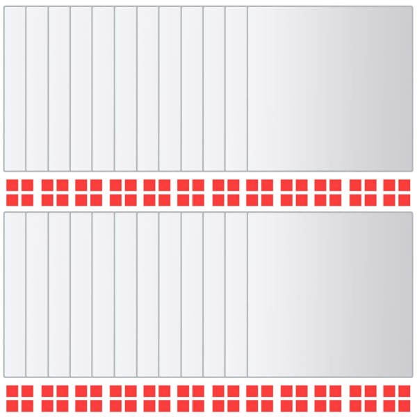 Azulejos de espejo 24 unidades cuadrados vidrio