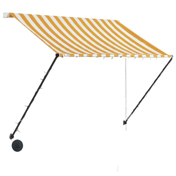 Toldo retráctil con LED amarillo y blanco 150x150 cm