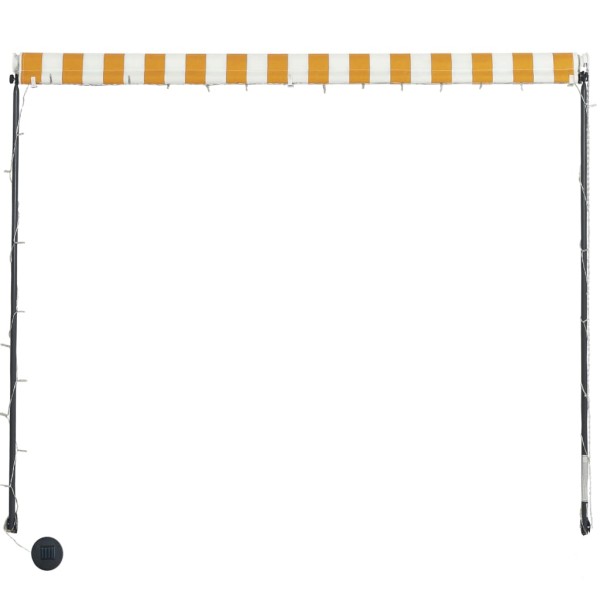 Toldo retráctil con LED amarillo y blanco 150x150 cm