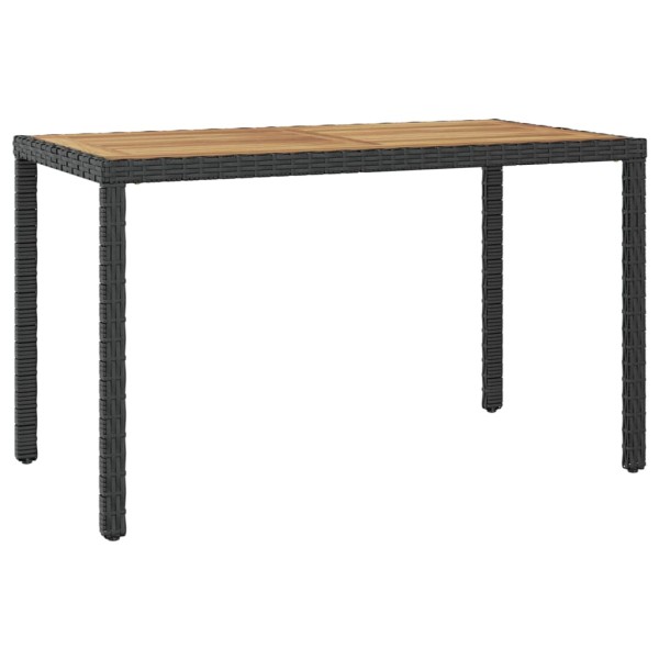 Mesa de jardín madera maciza acacia negro y marrón 123x60x74 cm