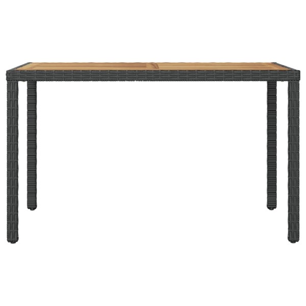 Mesa de jardín madera maciza acacia negro y marrón 123x60x74 cm