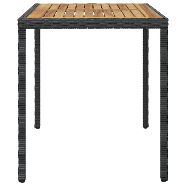 Mesa de jardín madera maciza acacia negro y marrón 123x60x74 cm