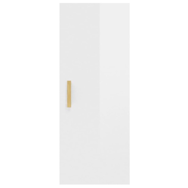 Armario pared madera contrachapada blanco brillo 34,5x34x90 cm