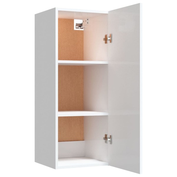 Armario pared madera contrachapada blanco brillo 34,5x34x90 cm