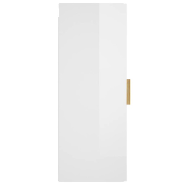 Armario pared madera contrachapada blanco brillo 34,5x34x90 cm