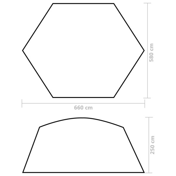 Carpa para piscina de tela verde 660x580x250 cm