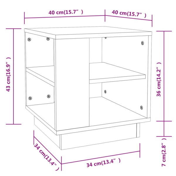 Mesa de centro madera contrachapada gris Sonoma 40x40x43 cm