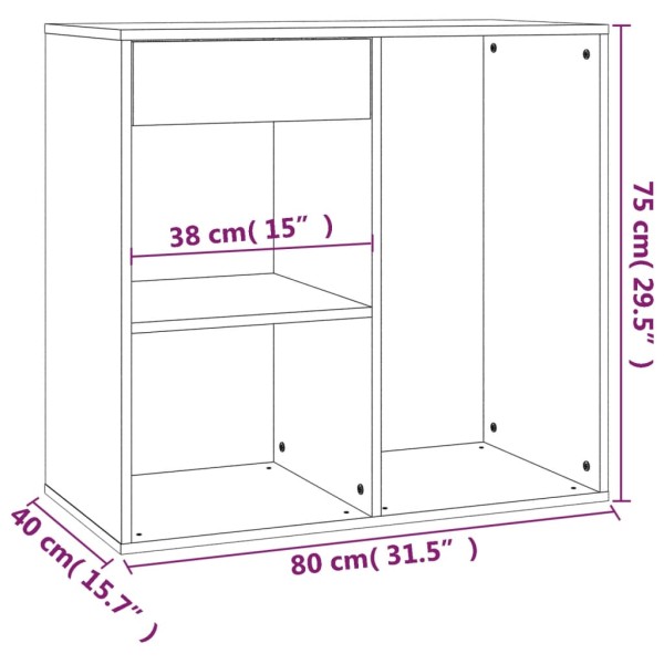 Armario maquillaje madera contrachapada roble Sonoma 80x40x75cm