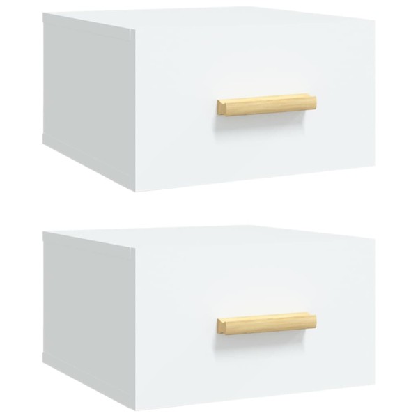 Mesitas de noche de pared 2 uds blanco 35x35x20 cm