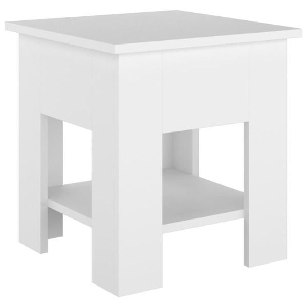 Mesa de centro blanco madera contrachapada 40x40x42 cm