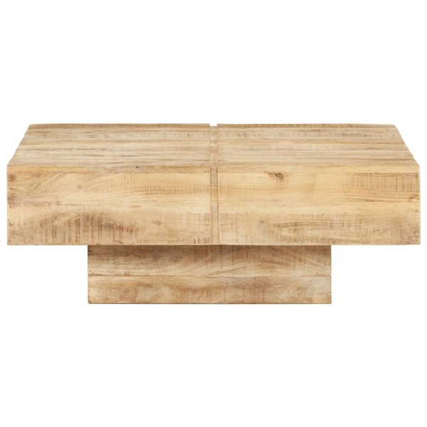 Mesa de centro de madera maciza de mango 80x80x28 cm