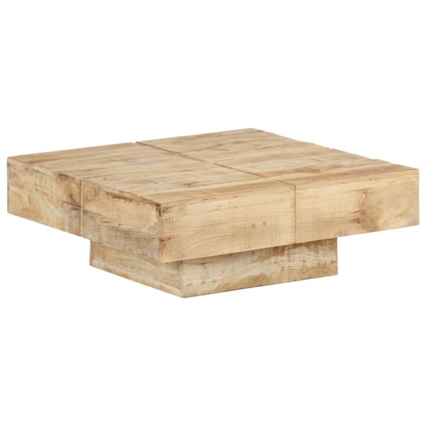 Mesa de centro de madera maciza de mango 80x80x28 cm