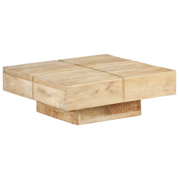 Mesa de centro de madera maciza de mango 80x80x28 cm