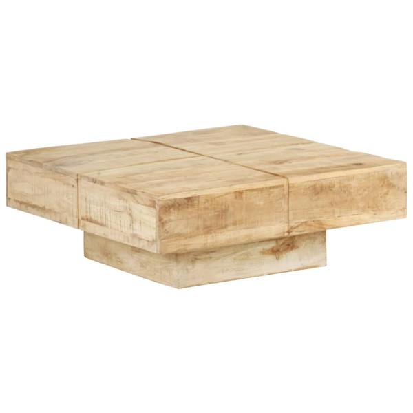 Mesa de centro de madera maciza de mango 80x80x28 cm