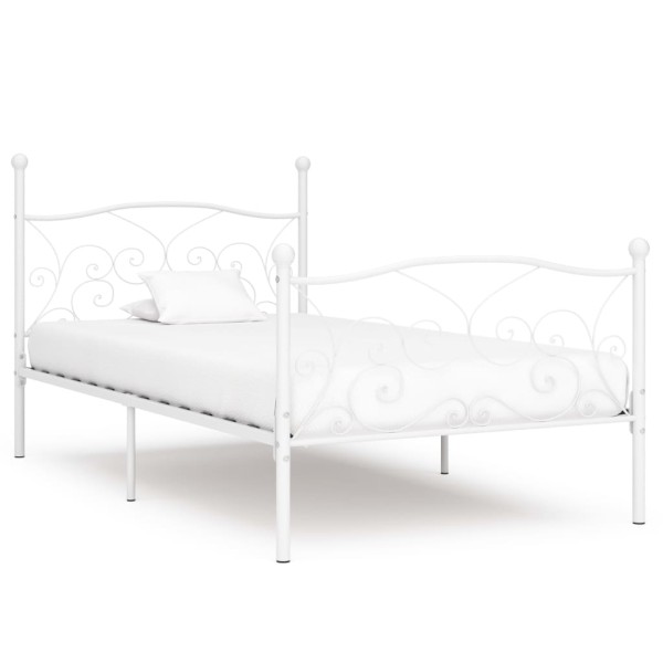 Estructura de cama con somier metal blanco 90x200 cm