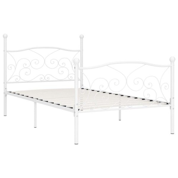 Estructura de cama con somier metal blanco 90x200 cm