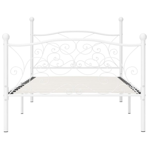 Estructura de cama con somier metal blanco 90x200 cm