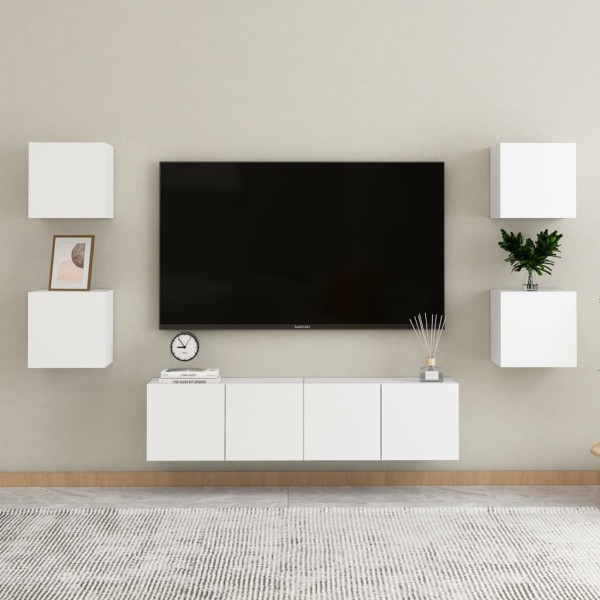 Muebles de pared para TV 2 uds blanco 30,5x30x30 cm