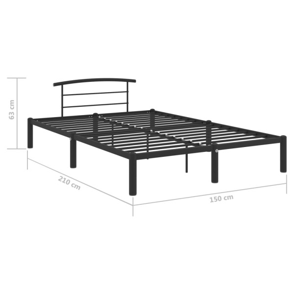 Estructura de cama de metal negro 140x200 cm