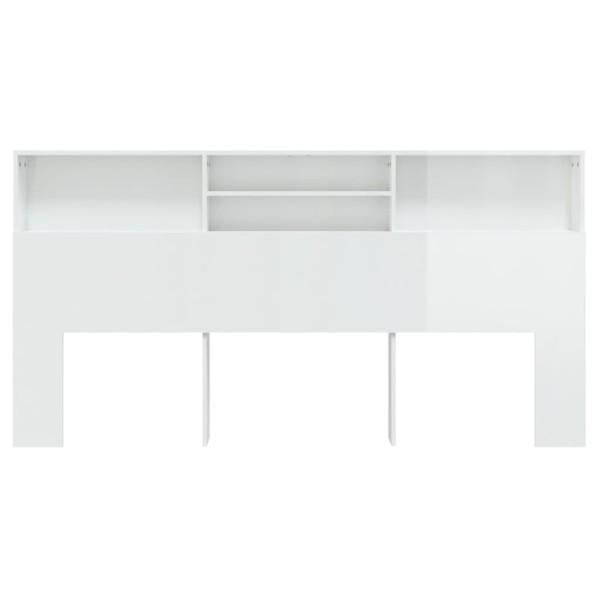 Mueble cabecero blanco brillante 200x19x103,5 cm