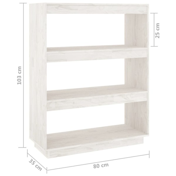 Estantería/divisor de espacios madera pino blanco 80x35x103 cm