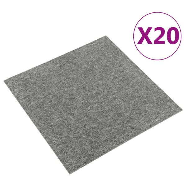 Baldosas de suelo de moqueta 20 uds 5 m² 50x50 cm gris