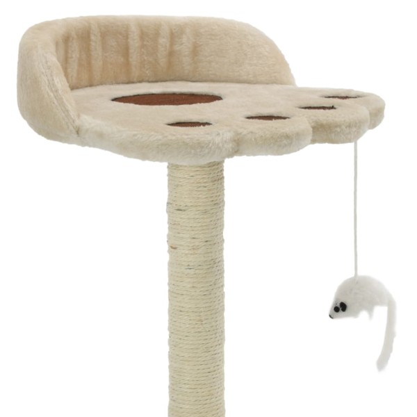 Rascador para gatos con poste de sisal 40 cm beige y marrón