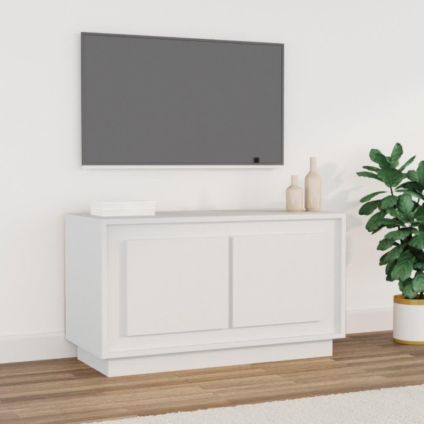 Mueble de TV madera contrachapada blanco 80x35x45 cm