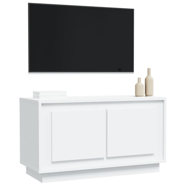 Mueble de TV madera contrachapada blanco 80x35x45 cm