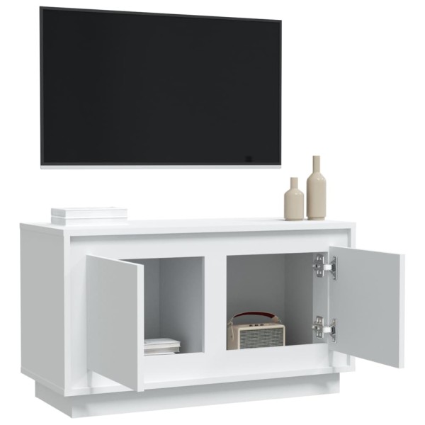 Mueble de TV madera contrachapada blanco 80x35x45 cm