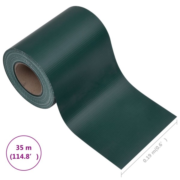 Panel de valla de PVC verde mate 35x0,19 m