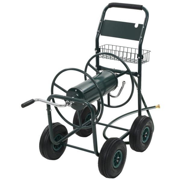 Carrito de manguera para jardín conector de 1/2" acero 75 m