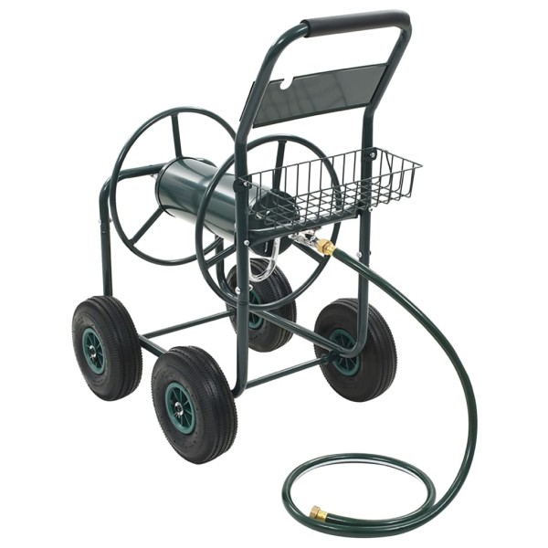 Carrito de manguera para jardín conector de 1/2" acero 75 m