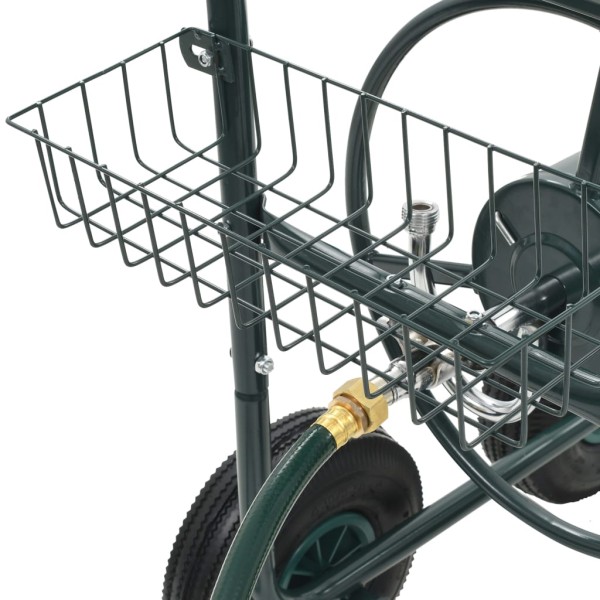 Carrito de manguera para jardín conector de 1/2" acero 75 m