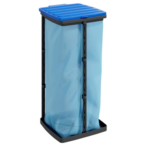 Soportes para bolsas de basura 2 uds PP negro y azul 60 L