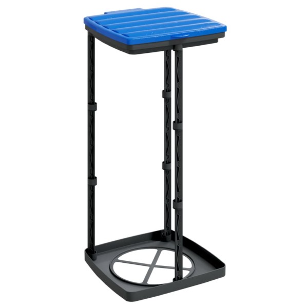 Soportes para bolsas de basura 2 uds PP negro y azul 60 L