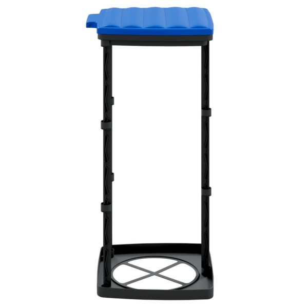 Soportes para bolsas de basura 2 uds PP negro y azul 60 L