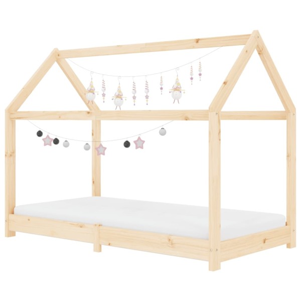 Estructura de cama infantil de madera maciza de pino 80x160 cm