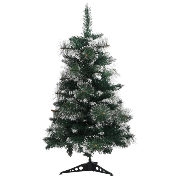 Árbol Navidad artificial con soporte PVC verde y blanco 60 cm