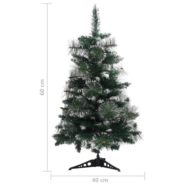 Árbol Navidad artificial con soporte PVC verde y blanco 60 cm