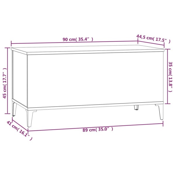 Mesa de centro madera contrachapada blanco 90x44,5x45 cm