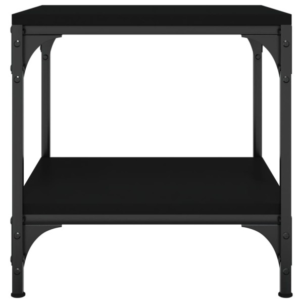 Mesa auxiliar de madera contrachapada negro 40x40x40 cm