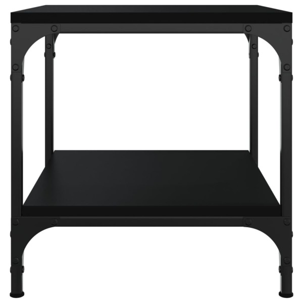 Mesa auxiliar de madera contrachapada negro 40x40x40 cm